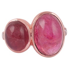 Bague en or rose 18 carats avec tourmaline de 11,35 carats et diamants