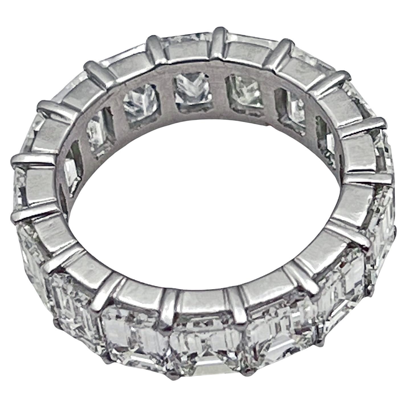 Emerald Cut 11.35ct Emerald-Cut Diamond GIA Eternity Band Ring
