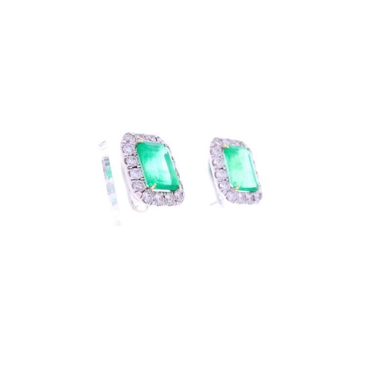 emerald with diamond earrings