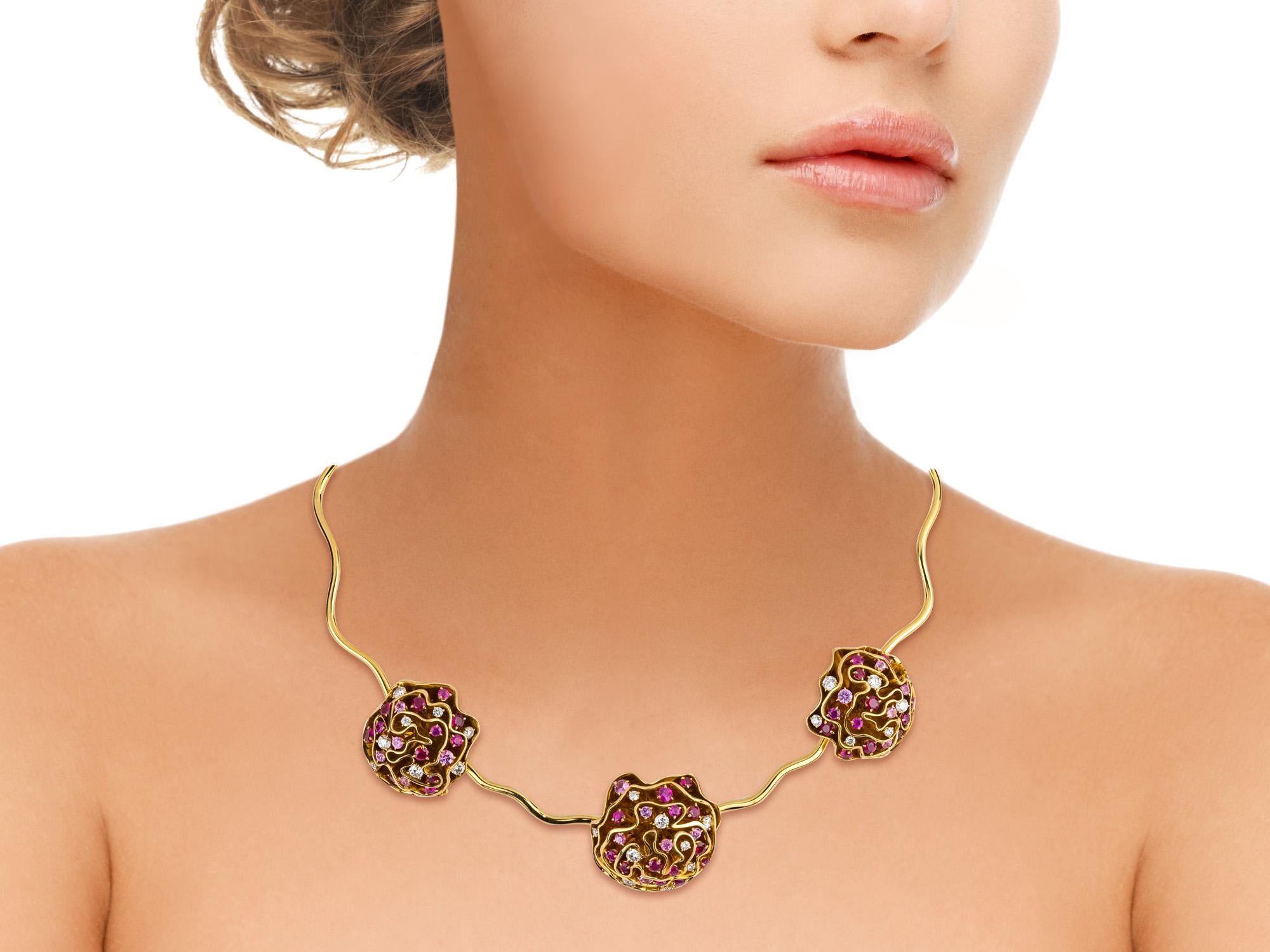 Brilliant Cut 1136A Louis Vuitton Pink Necklace For Sale