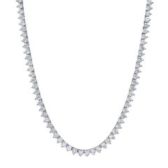 11.37 Carat Diamond Tennis Necklace 18 Karat F Color SI 1