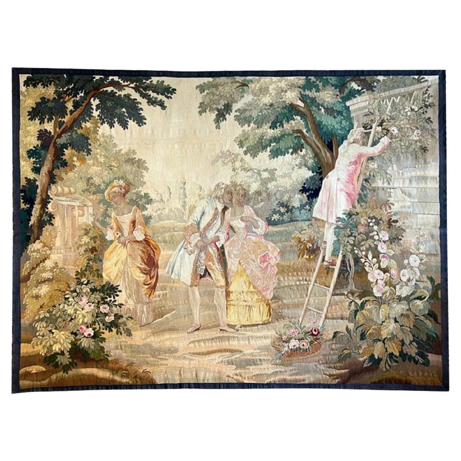 Tapestry 19th Century Aubusson King Ride on Horseback, N°1206 For Sale