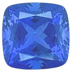 11.38 Carat, Natural Blue Tanzanite, Square Cushion, AAA Color, Loose Stone