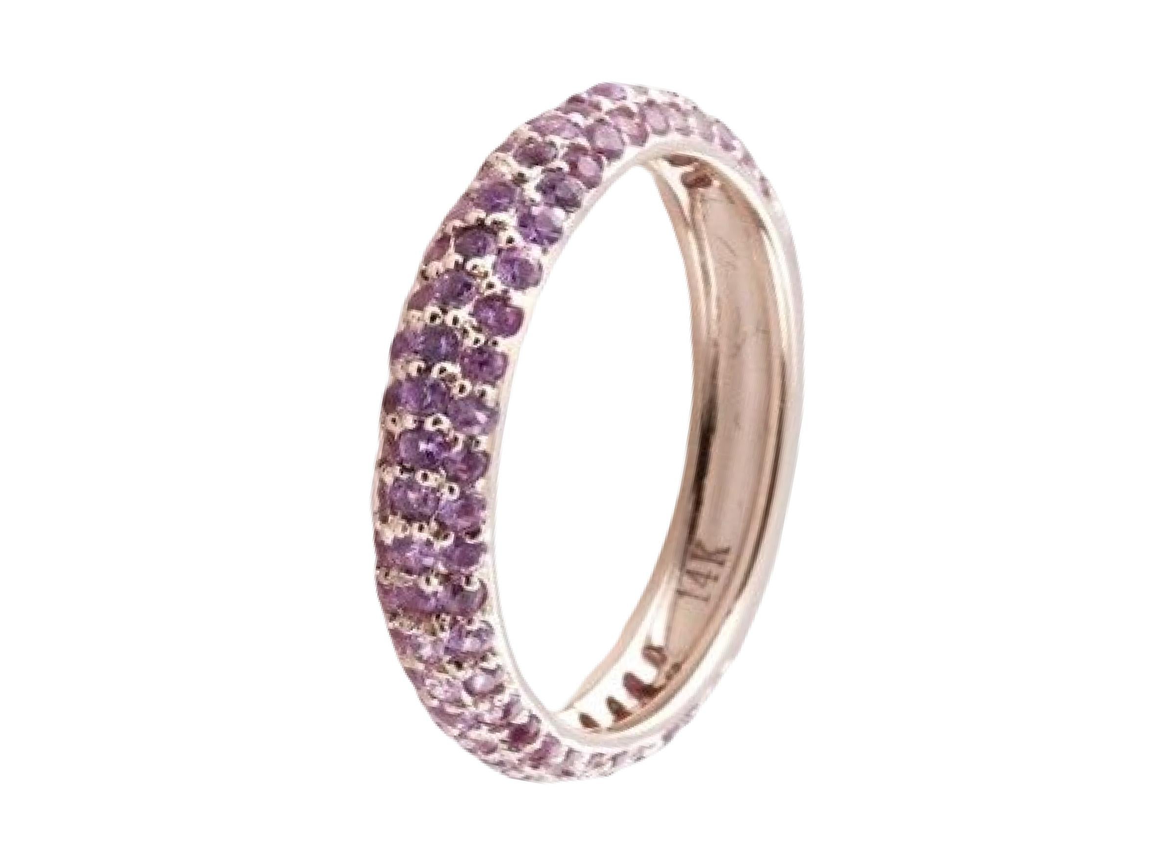 For Sale:  1.138 Carat Pink Sapphire Ring in 14 Karat Rose Gold 2