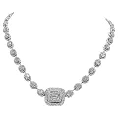 11.39 Carat Diamond White Gold Necklace