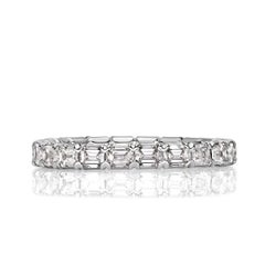1.13ct Emerald Cut Diamond Eternity Band in 18k White Gold