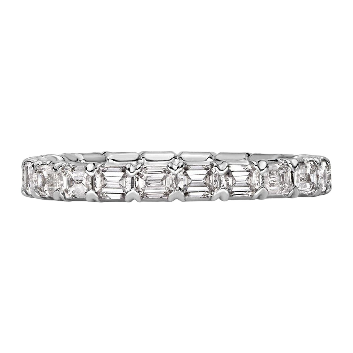 1.13ct Emerald Cut Diamond Eternity Band in 18k White Gold