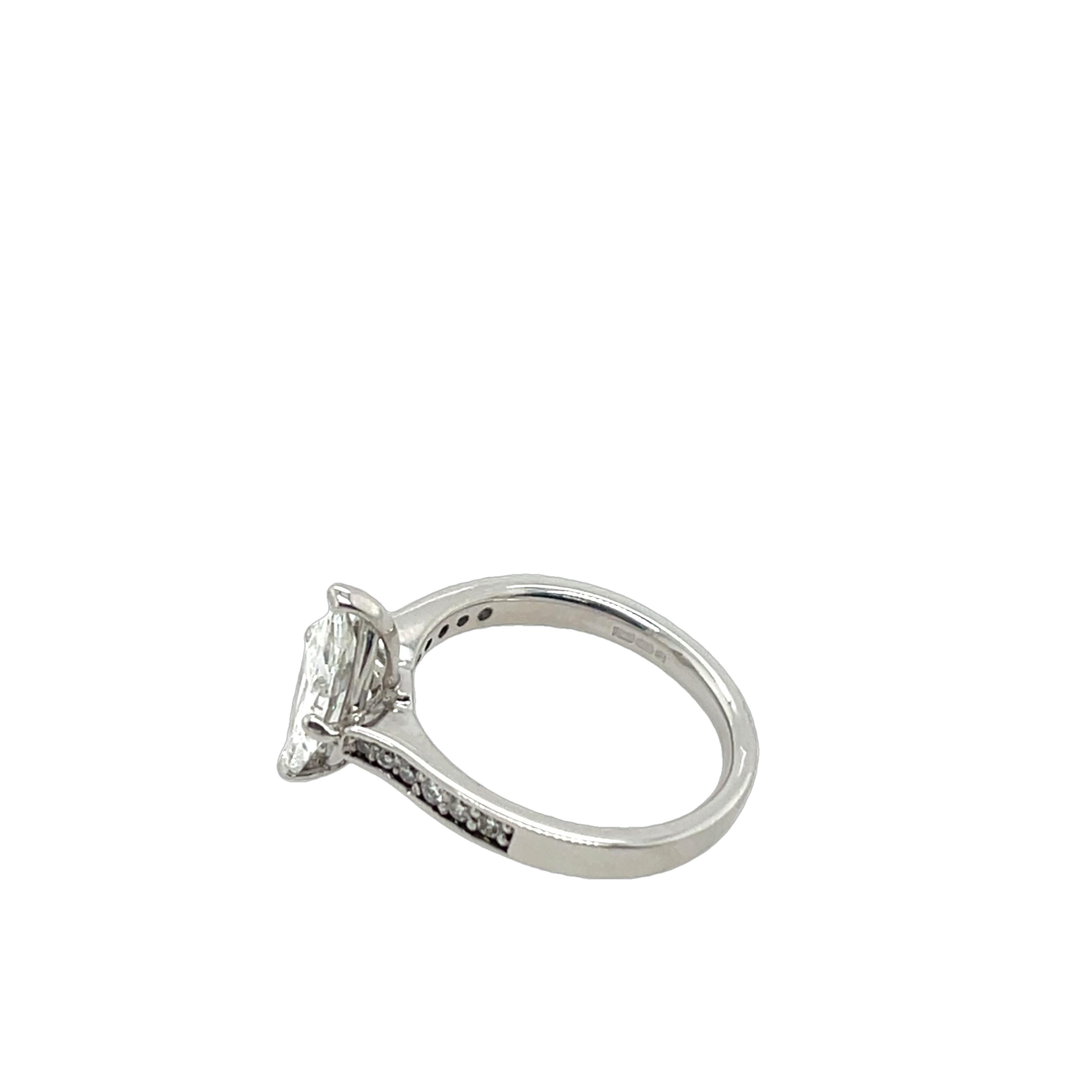 1.13ct Marquise Cut Diamond Ring, Set In 18ct White Gold In Excellent Condition In London, GB