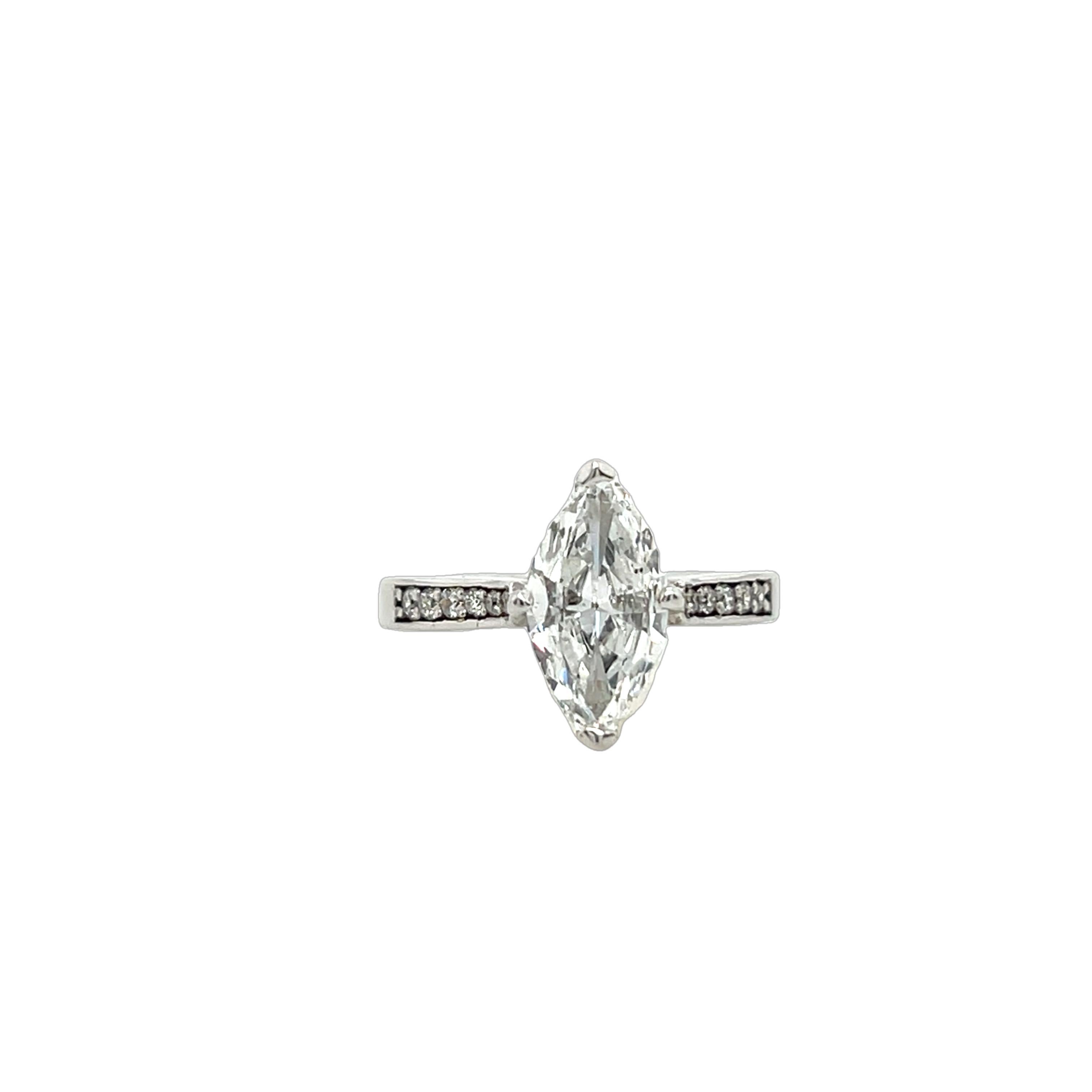 1.13ct Marquise Cut Diamond Ring, Set In 18ct White Gold 2