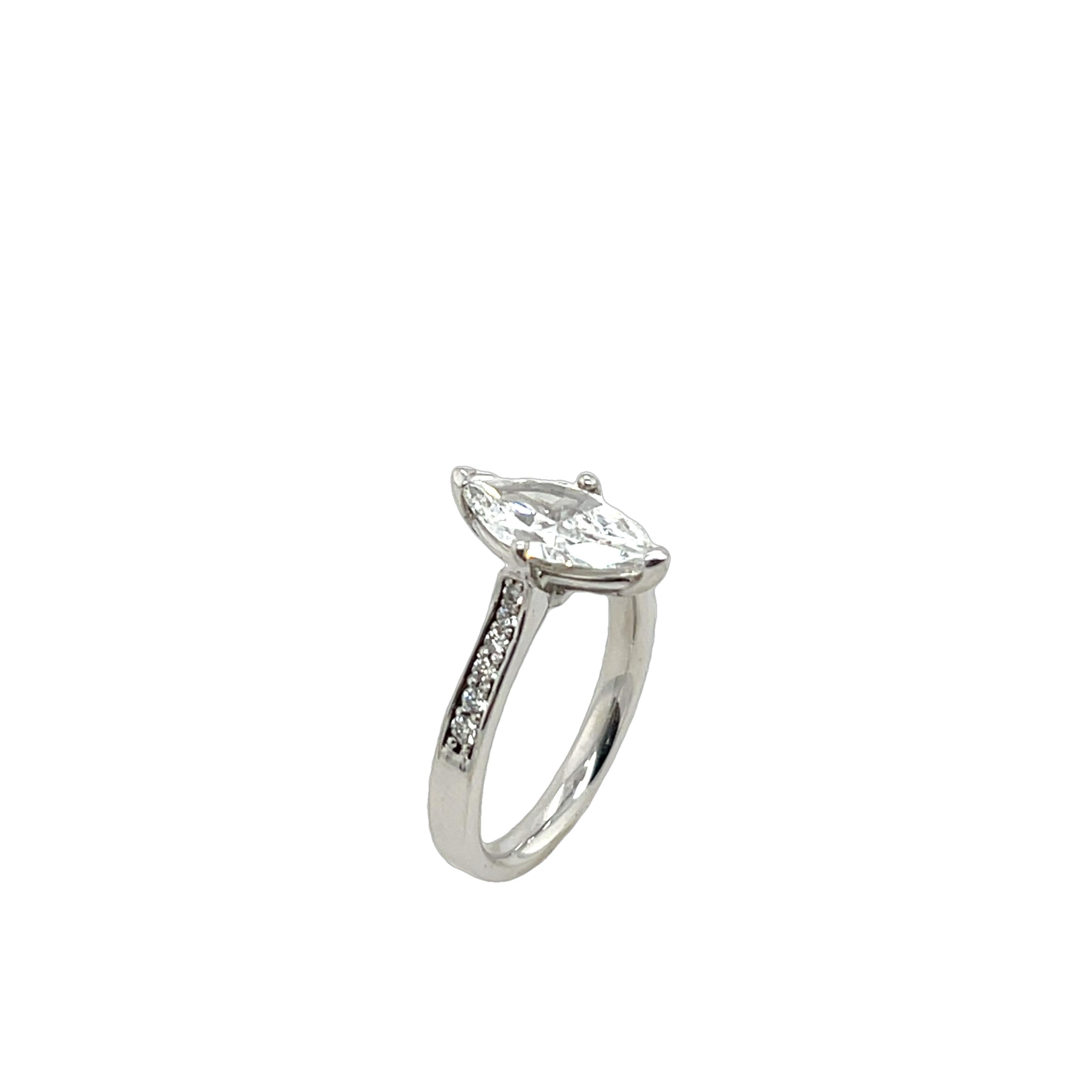 1.13ct Marquise Cut Diamond Ring, Set In 18ct White Gold 4
