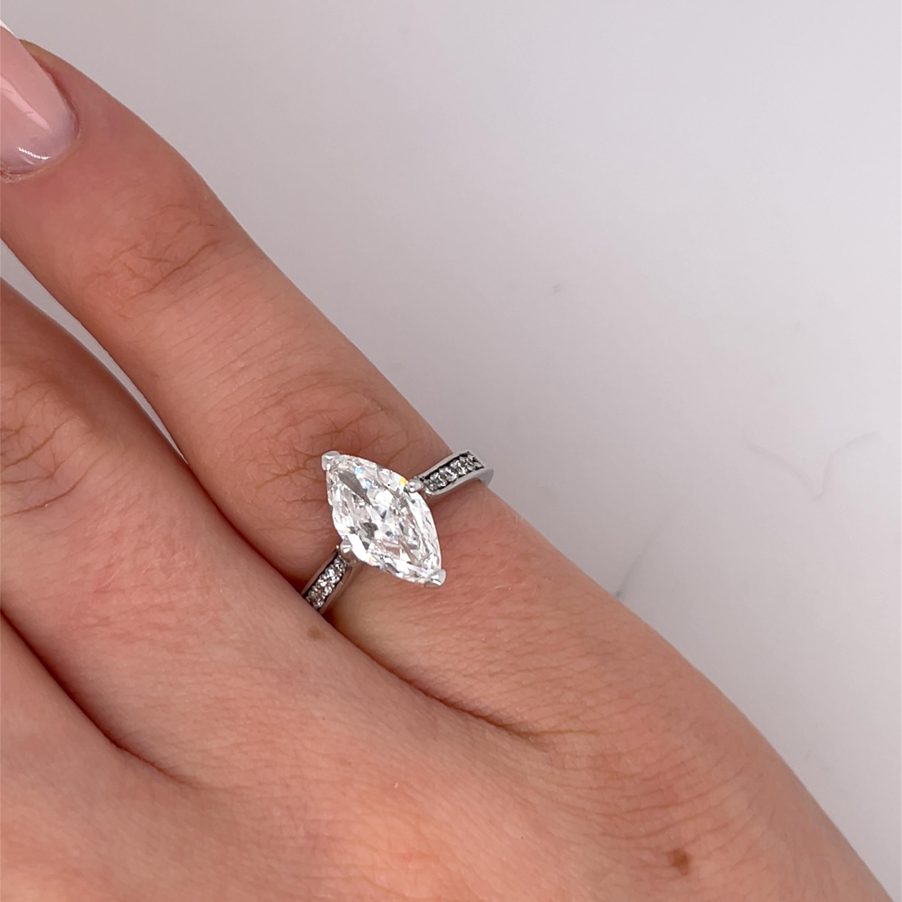 1.13ct Marquise Cut Diamond Ring, Set In 18ct White Gold 5