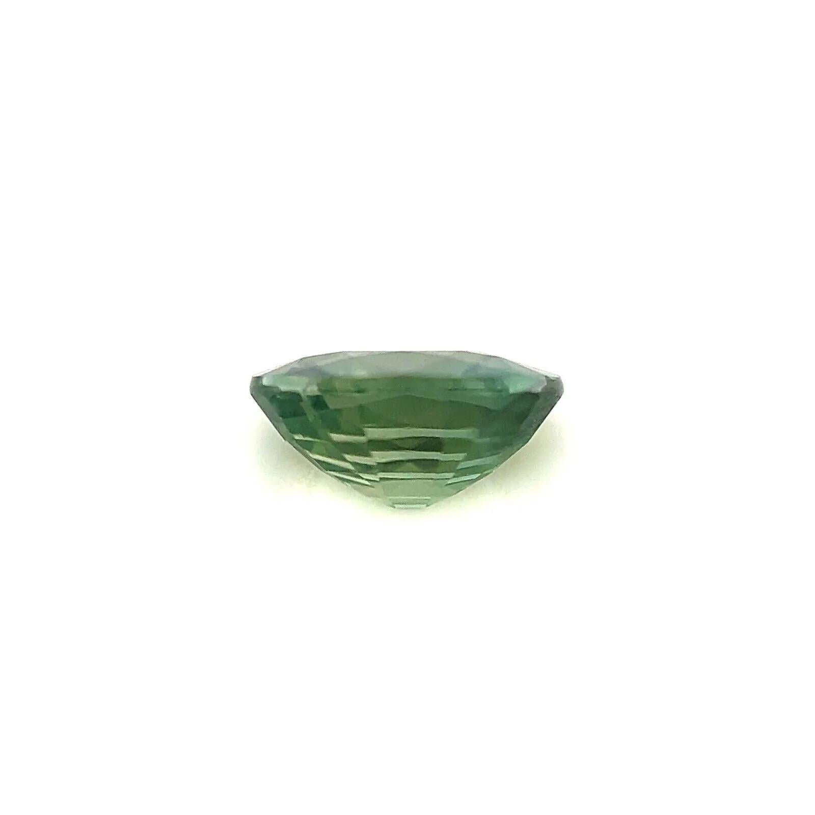 Women's or Men's 1.13ct Natural Fine Green Thailand Sapphire Oval Cut Rare Gem For Sale