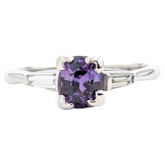 1.13ct Purple Spinel & Diamond Ring In White Gold