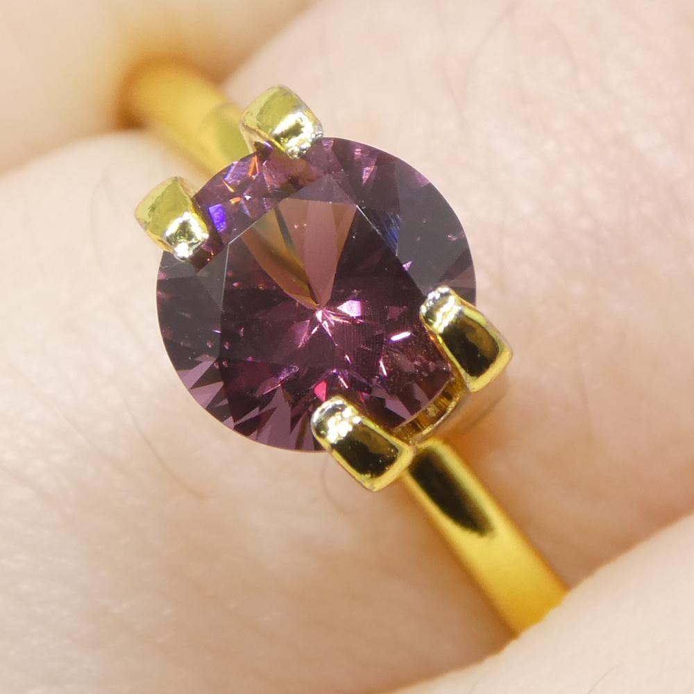 Taglio brillante 1,13ct Spinello rosa rotondo della Birmania non riscaldato in vendita