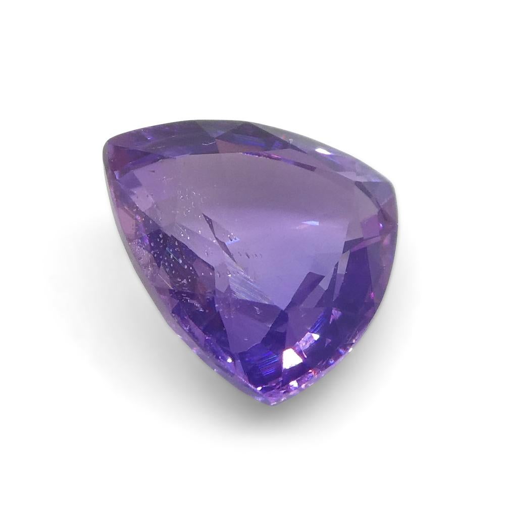 Women's or Men's 1.13ct Trillion Purple Sapphire from East Africa, Unheated For Sale