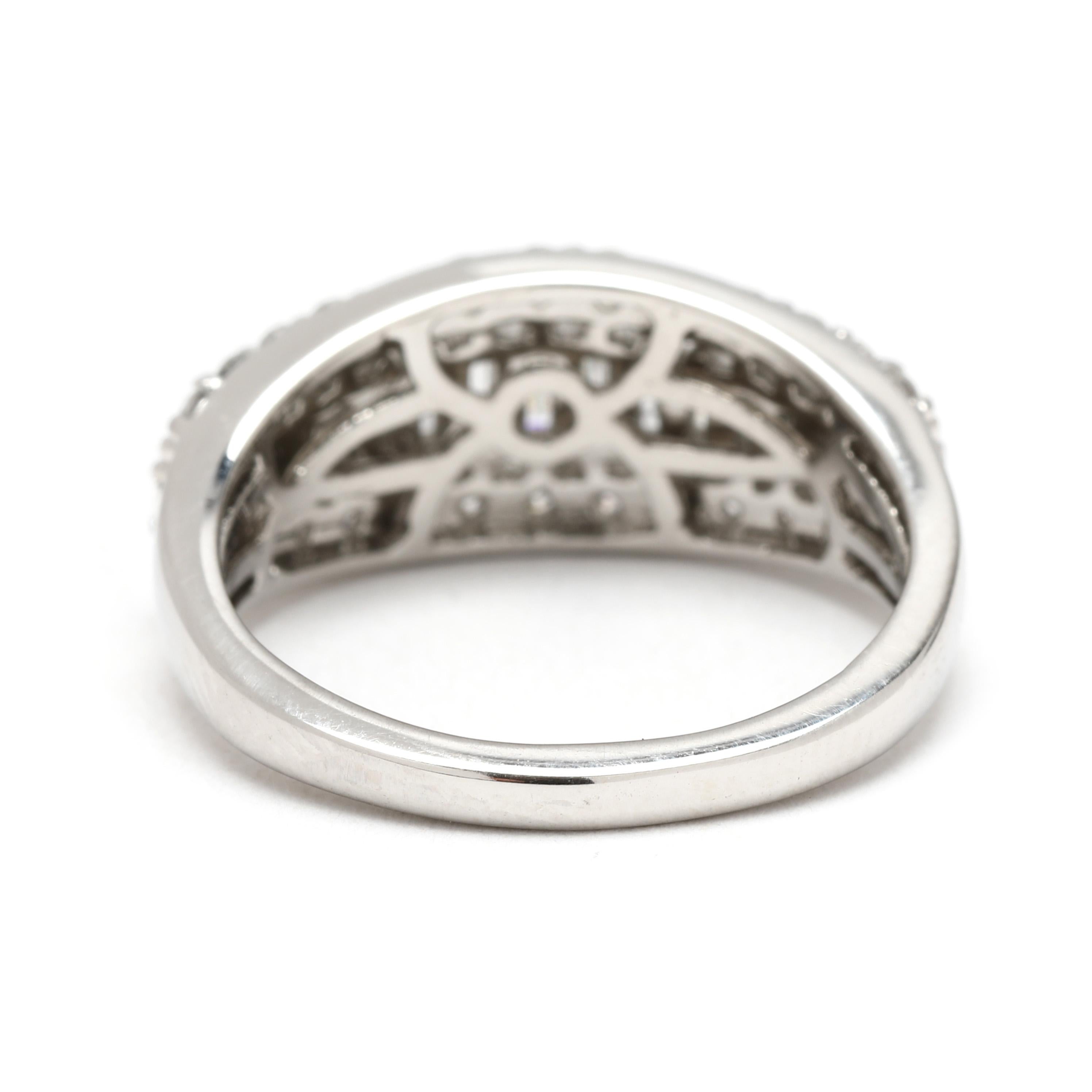 Taille baguette 1.13ctw Baguette Diamond Tapered Band Ring, Platinum, Taille 6 en vente