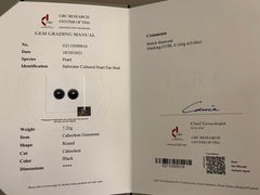 Eostre Peacock Green Black Tone Tahitian Pearl and Diamond Earring in 18K Gold