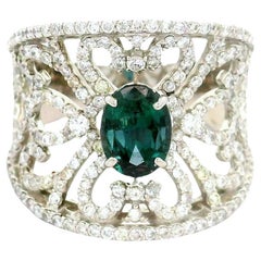 1,14 Karat Alexandrit Diamant Platin Filigran Ring, GIA zertifiziert