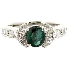 1.14 Carat Brazilian Alexandrite Diamond Platinum Ring, GIA Certified