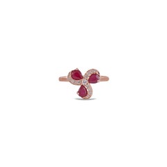 1.14 Carat Burma Ruby and Diamond Classic Ring Set in 18k Rose Gold
