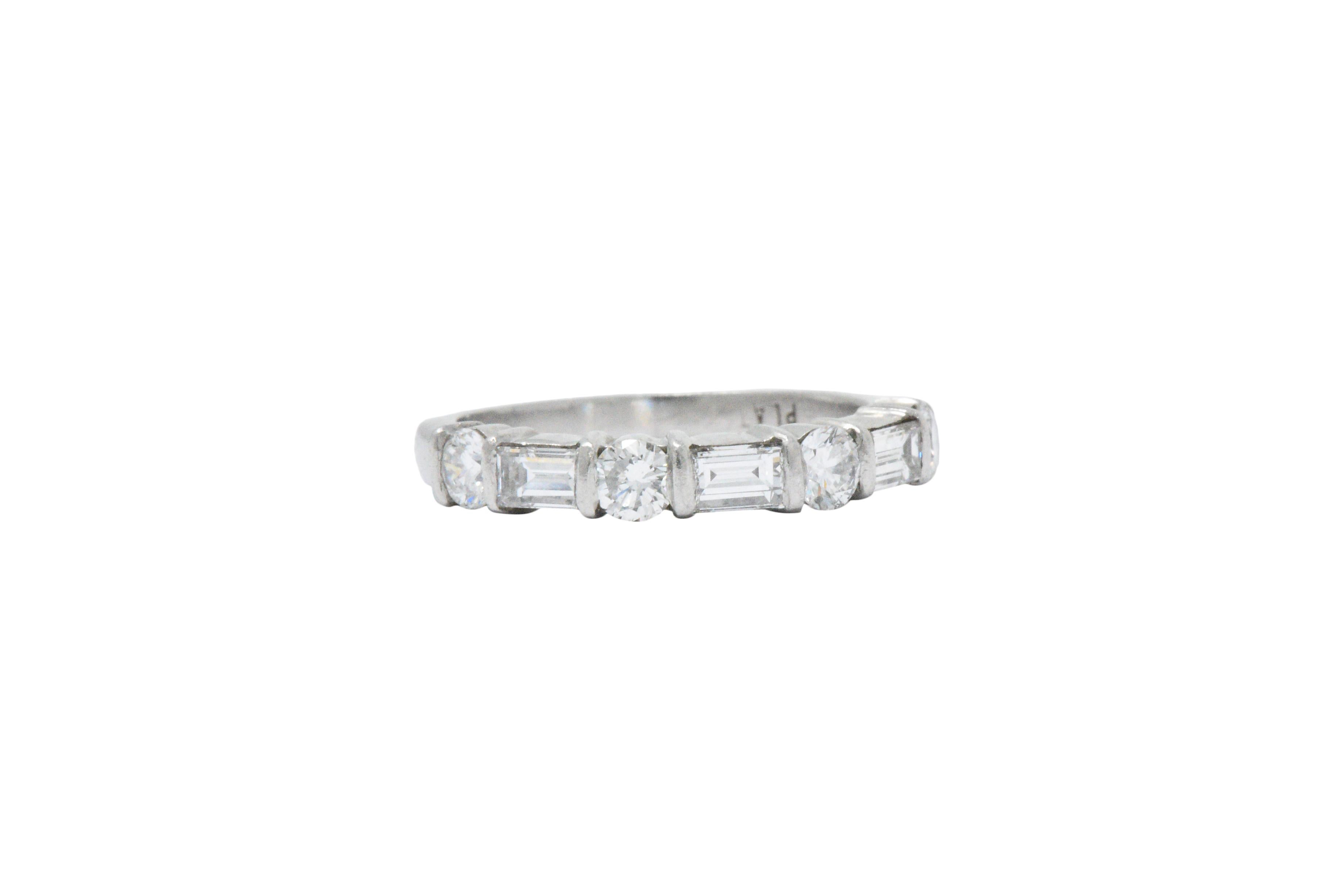 Contemporary 1.14 Carat Diamond and Platinum Eternity Band Stackable Ring
