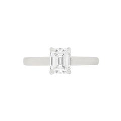 1.14 Carat Emerald Cut Cartier Diamond Solitaire Ring