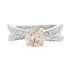 1.14 Carat Fancy Light Champagne Diamond Cocktail Ring in 18 Karat White Gold