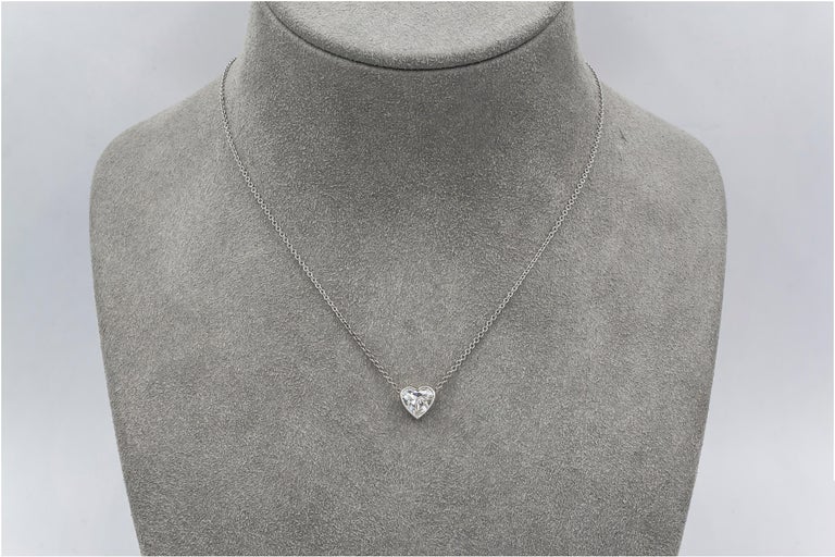1 14 Carat Heart Shape Diamond Solitaire Pendant Necklace For Sale At 1stdibs