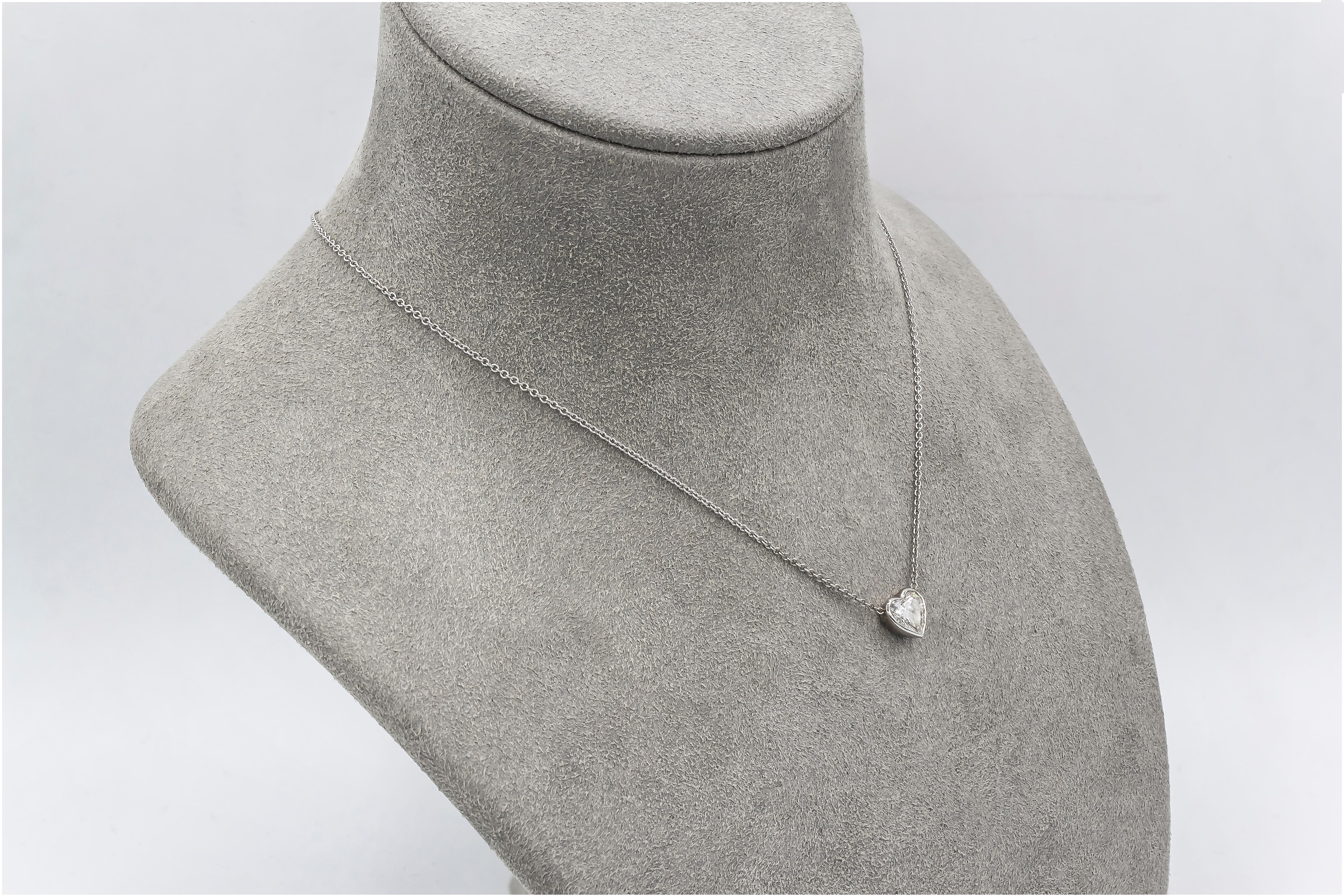 Roman Malakov, collier pendentif solitaire en forme de cœur de 1,14 carat Neuf - En vente à New York, NY
