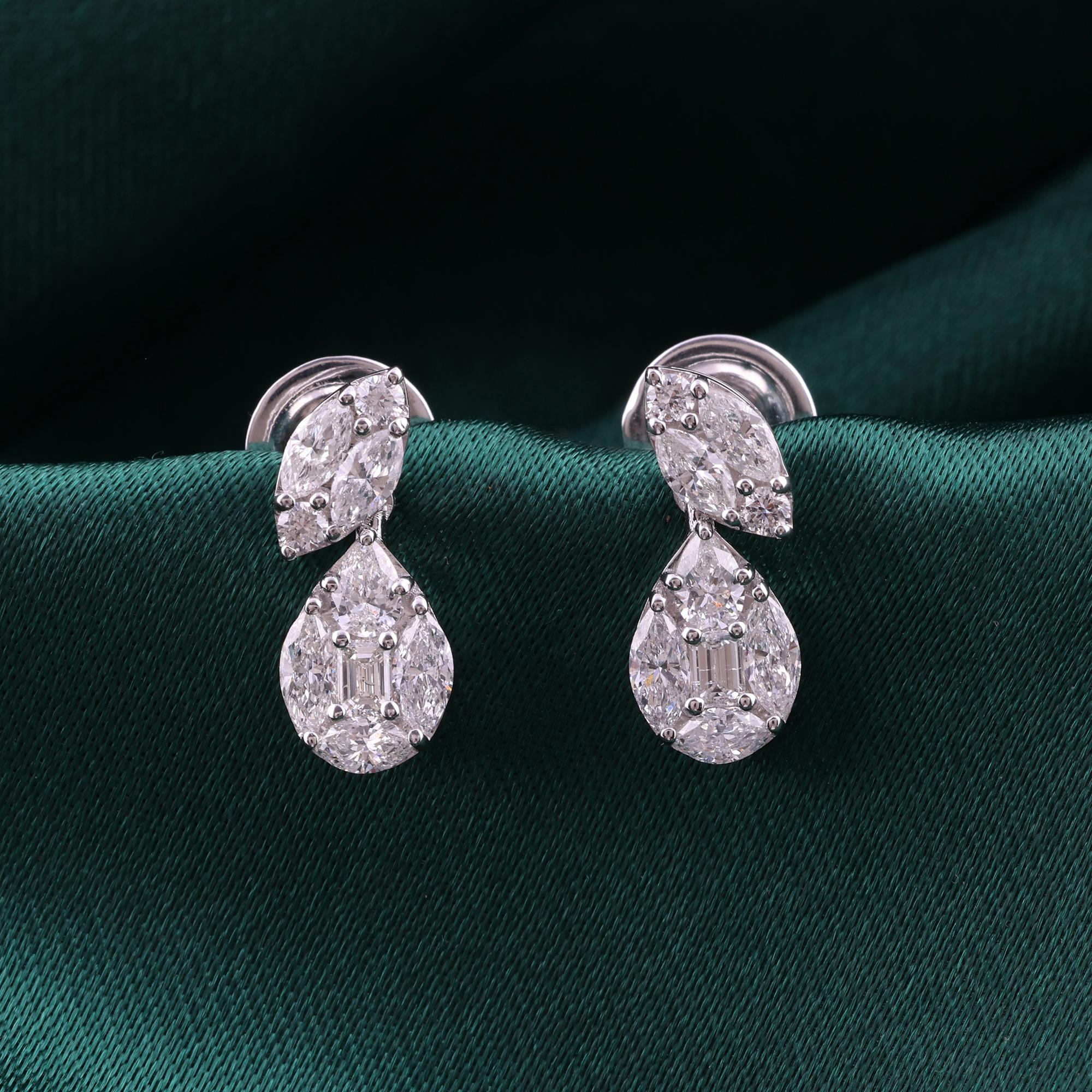 1,14 quilates SI Claridad HI Color Pendientes de diamantes Joyas de oro blanco de 18 quilates Moderno en venta