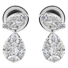 Orecchini di diamanti da 1,14 carati SI Clarity HI Color Gioielli in oro bianco 18 carati