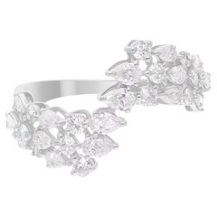 Anillo Envolvente de Diamantes Corte Brillante Redondo Pera SI/H 1,14 Quilates Oro Blanco 18 Kilates