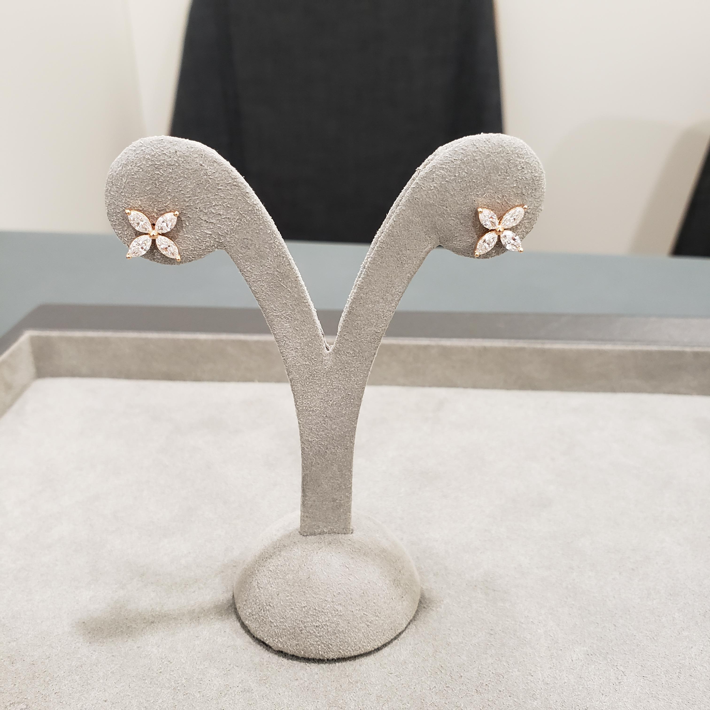 marquise flower earrings