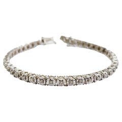 1.15 Carats Diamond Cut Miracle Illusion Tennis Bracelet 14 Karat White Gold