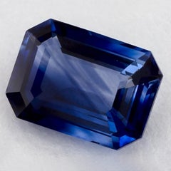 Pierre précieuse taille octogonale saphir bleu 1.14 carat