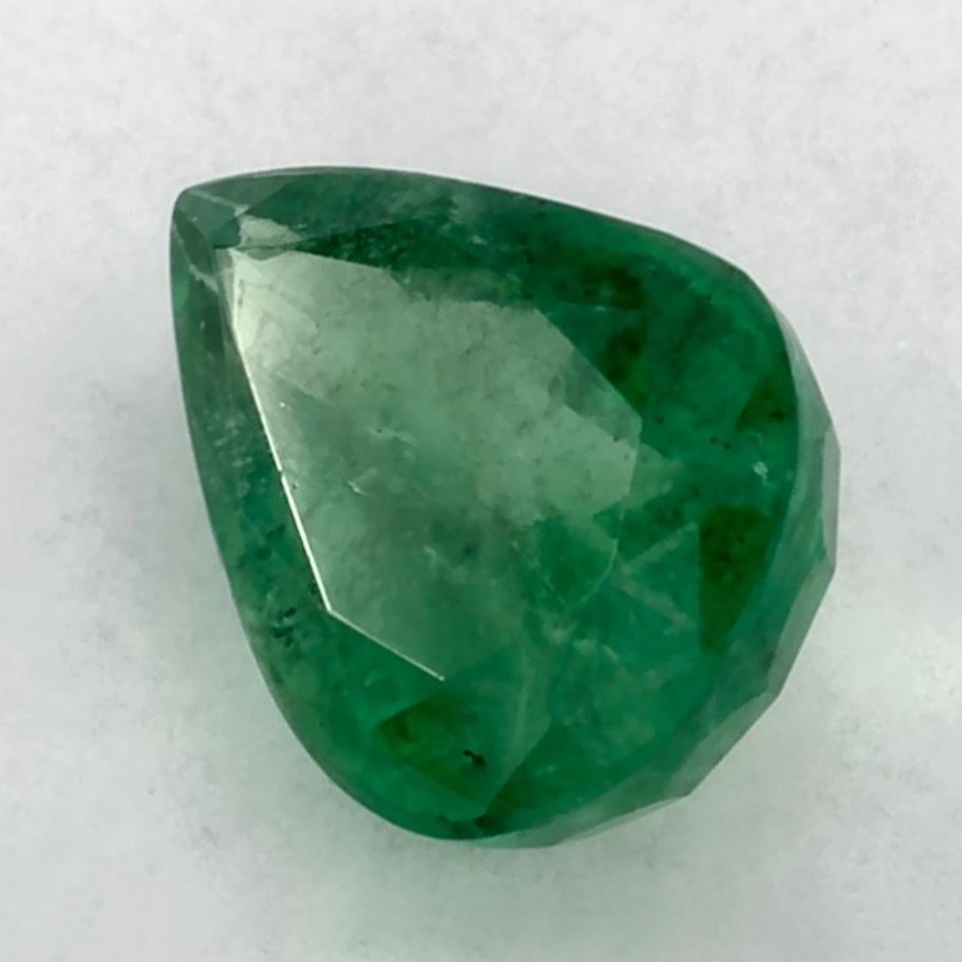 Pear Cut 1.14 Ct Emerald Pear Loose Gemstone For Sale