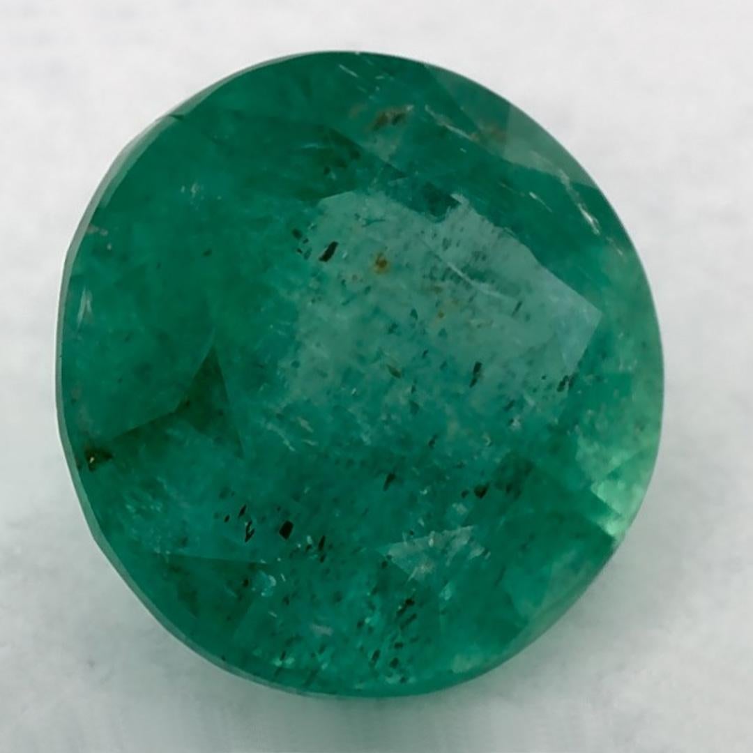 Taille ronde 1.14 Ct Emerald Round Loose Gemstone (pierre précieuse en vrac) en vente