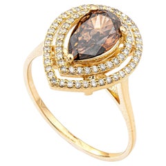1.14 ct Natural Fancy Deep Orange Brown Diamond Ring, No Reserve Price