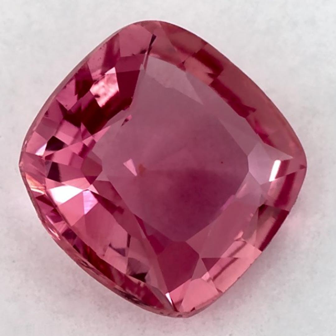 Taille coussin 1.14 Ct Pink Sapphire Cushion Certified Loose Gemstone (pierre précieuse en vrac) en vente
