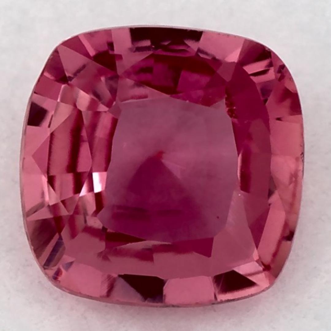 1.14 Karat rosa Saphir Cushion zertifiziert lose Edelstein