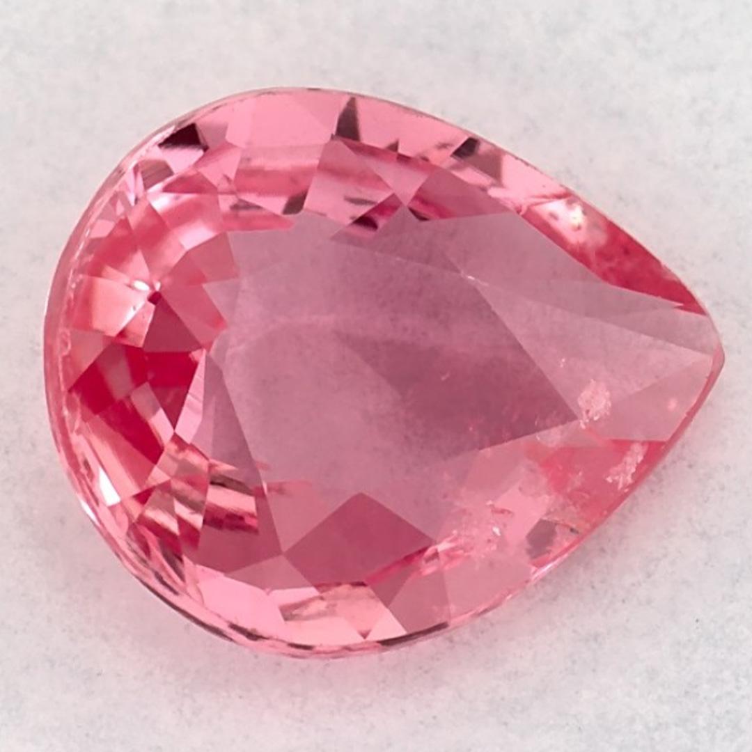 1.14 Ct Pink Sapphire Pear Loose Gemstone In New Condition For Sale In Fort Lee, NJ