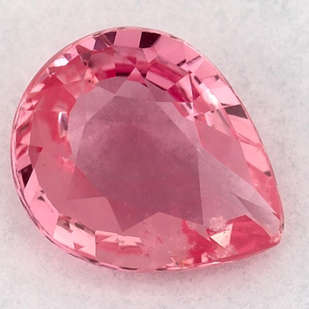 1.14 Ct Pink Sapphire Pear Loose Gemstone For Sale 1