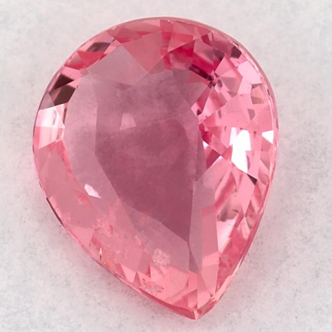 1.14 Ct Pink Sapphire Pear Loose Gemstone For Sale 2