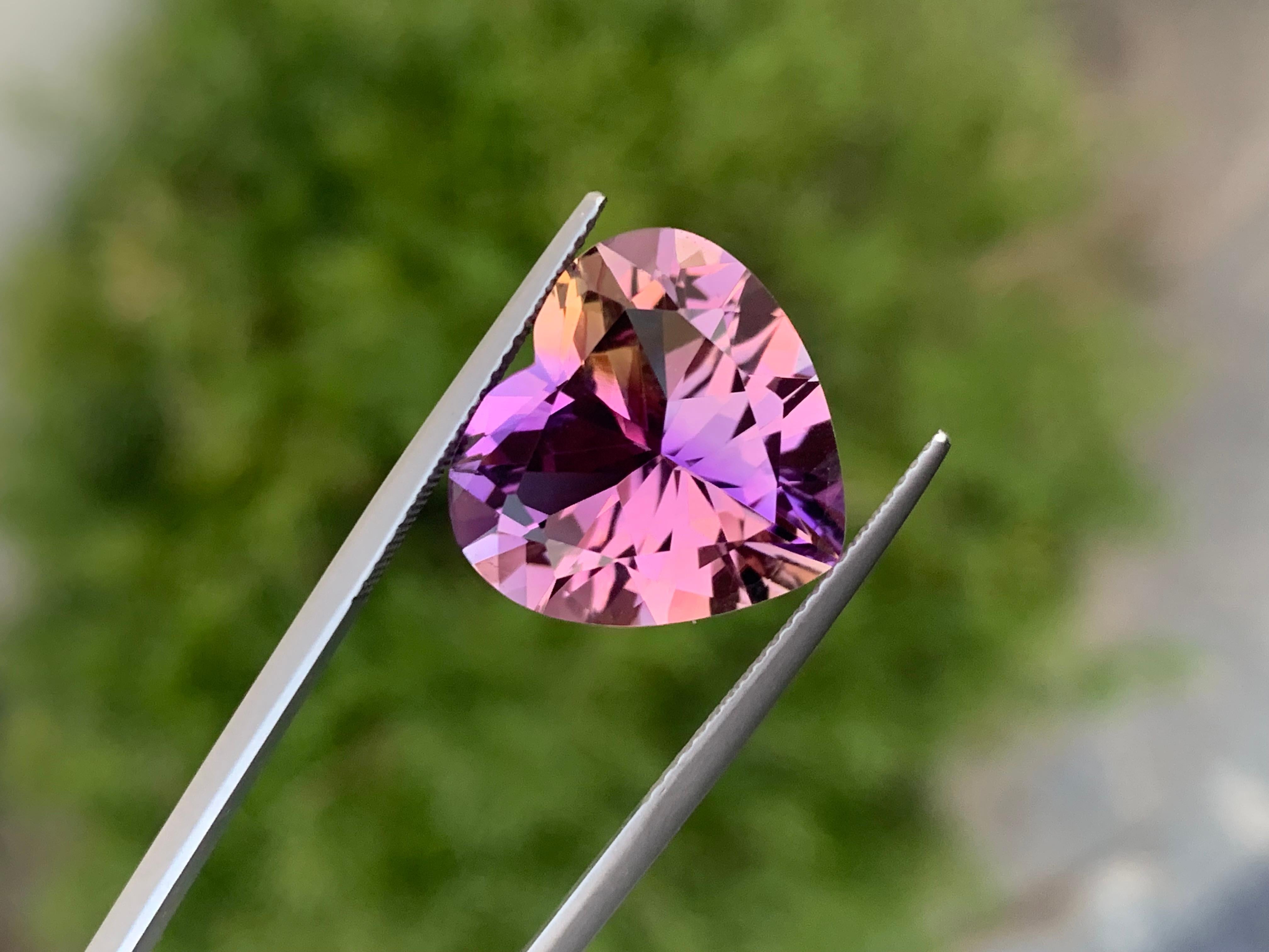 11.40 Carat AAA Quality Heart Shape Loose Ametrine Gemstone from Bolivia 3