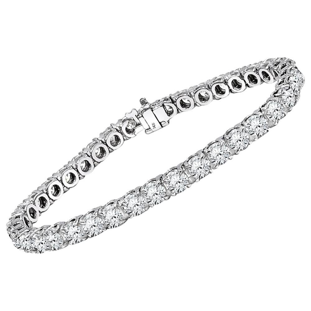 11.40 Carat Diamond Tennis Bracelet For Sale