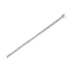 Roman Malakov 15.15 Carat Total Emerald Cut Diamond Tennis Bracelet in Platinum