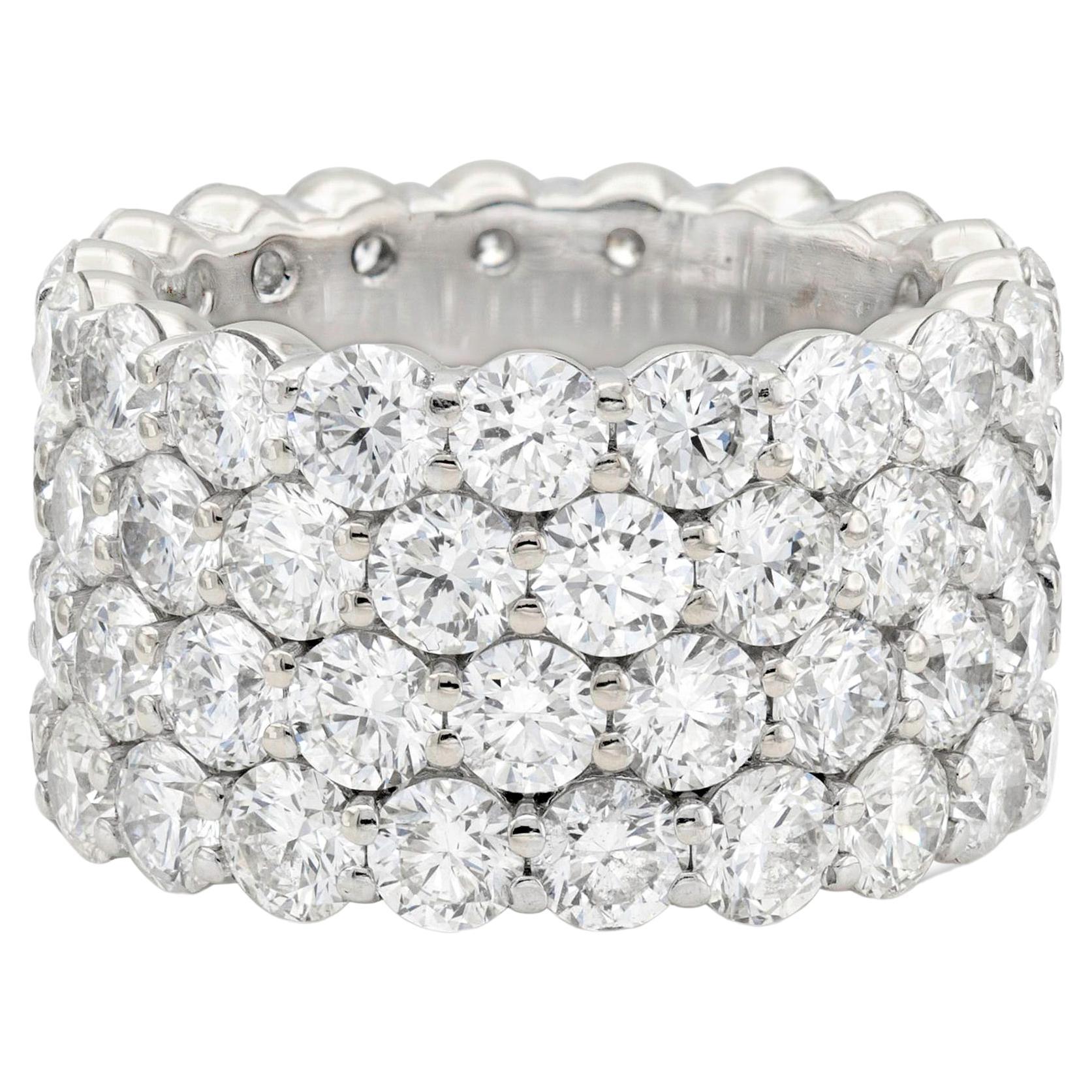 11.40 Carat Round Diamonds Wide Band For Sale