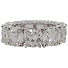 11.42 Carat Cushion Cut Diamond Eternity Band in Platinum