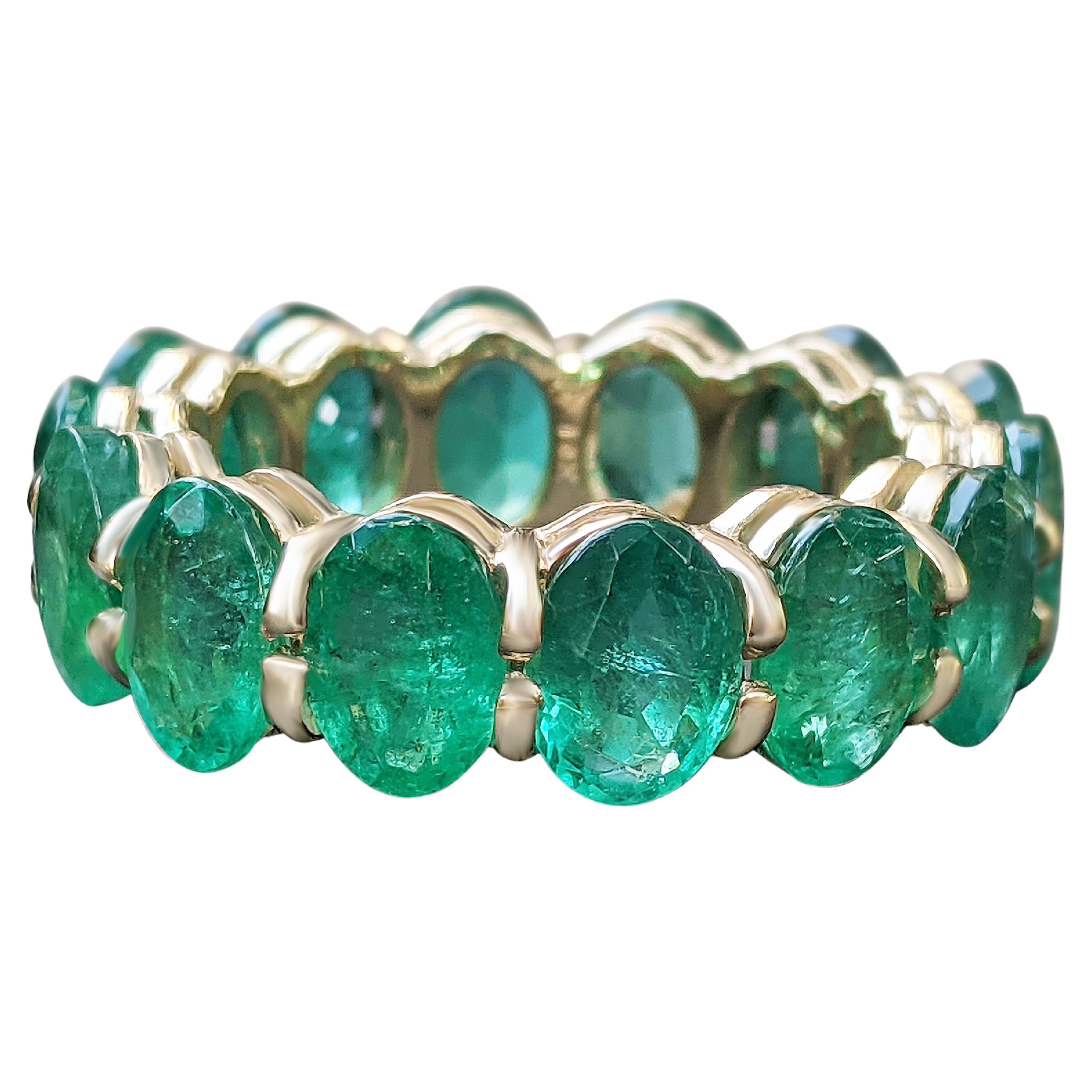 11.42 Carat Natural Emeralds Eternity Band