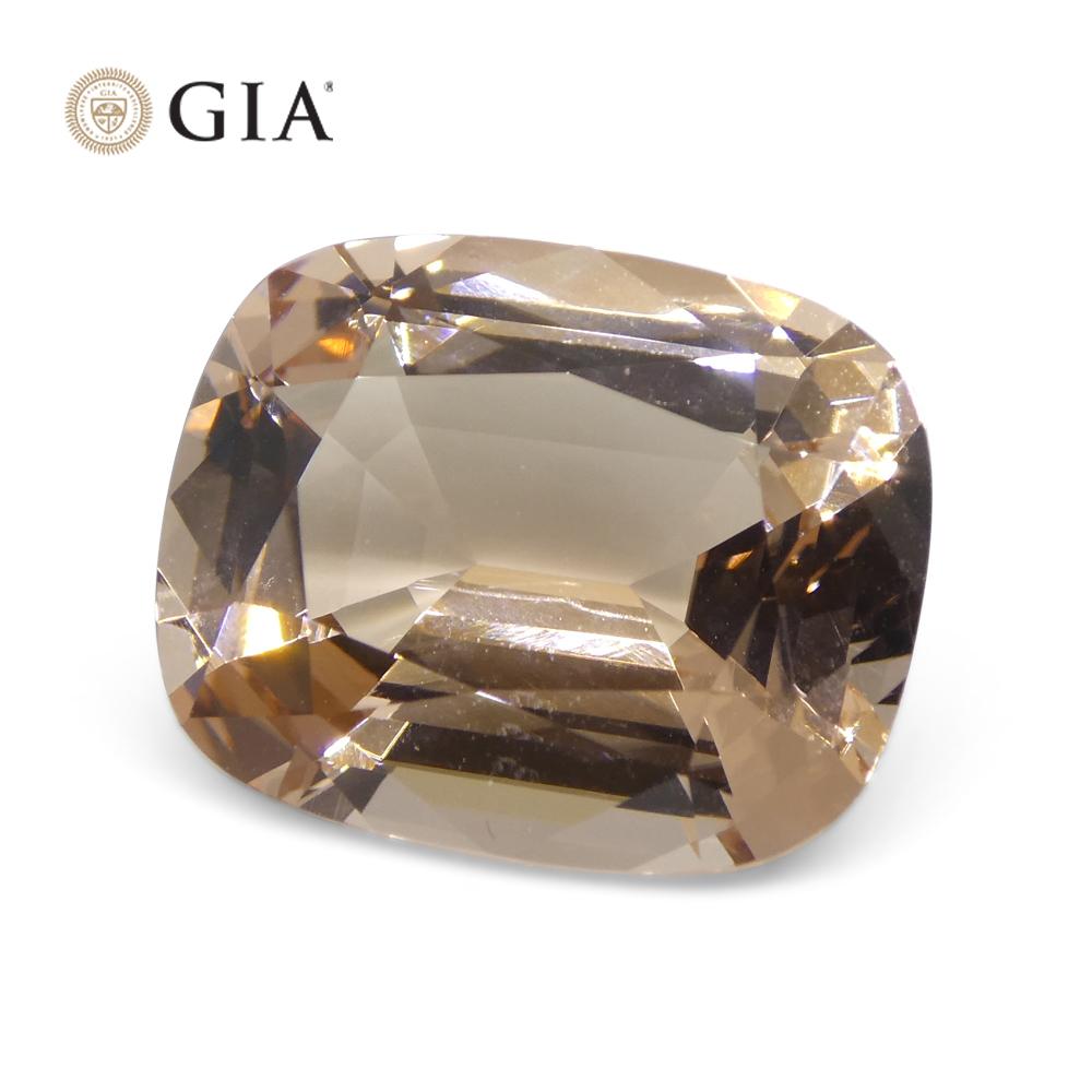 11.42ct Cushion Pinkish Orange Morganite GIA Certified For Sale 4